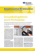 Titelbild des Beilegers Kompetenzzentrum 4-2019: Gesundheitsgefahren durch PU-Produkte