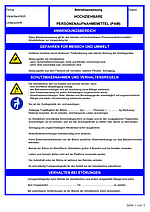 Betriebsanweisungen für Arbeitsmittel: Hochziehbare Personenaufnahmemittel (PAM)