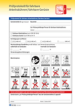 Titelbild Baustein F 707 Prüfprotokoll für fahrbare Arbeitsbühnen/fahrbare Gerüste